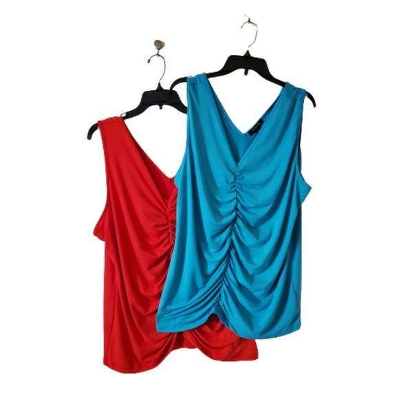 LOT of 2 ☆ COFFIN GATHERED TANK TOPS ☆ 4x ☆ NWOT - Picture 2 of 13